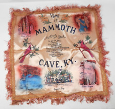 Views of Mammoth Cave Kentucky Souvenir Pillow Cover • Vintage Fringed Mom & Dad picture