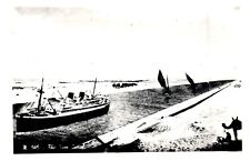 Vintage Postcard The Suez Canal Ships Boats Camel People Egypt-J2-6 picture
