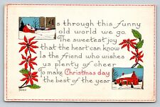 c1914 Christmas Rhyming Message & Cheerful Wishes, Embossed VINTAGE Postcard picture