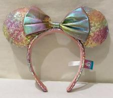 Disney Minnie Ears Headband 40th Dream Go Round Pinkish Sequin Tokyo Disneyland picture