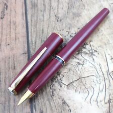 MONTBLANC GOLD FOUNTAIN PEN VINTAGE BURGUNDY GERMANY A174-2 picture