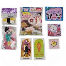 Japanese Eraser & Sticker Lot Snack Sushi Cake Bear Iwana Daiso Yojiyoji picture