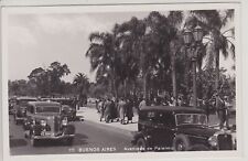 Buenos Aires, Argentina. Avenidas de Palermo. Cars. Vintage Real Photo Postcard. picture