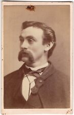 CIRCA 1860s CDV MAN IN SUIT WITH SPECTACULAR MUSTACHE UNMARKED picture