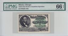1893 World's Columbian Expo Ticket Abraham Lincoln PMG CU 66 EPQ 994326 picture