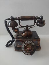 Retro Phone/European Solid Brass with Pattern Rotating Dial Antique Telephone picture