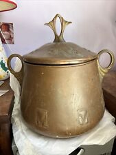 Vintage Deco Copper &Brass Ash Pot 16 InX16’in. Large Weight 7’Lbs. EUC picture