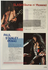 PAUL STANLEY KISS SLASH GUNS N' ROSES ERIC CLAPTON 1989 CLIPPING JAPAN PL 3M picture