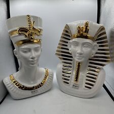Queen Nefertiti & King Tut In White X Gold Porcelain Made In Italy S. Puccini picture