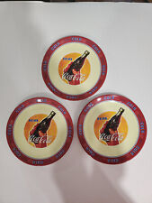 Vintage 2002 Coca Cola Set of 3 Collectible Dinner Plates Gibson Classic Malamin picture