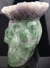 4.9'' Natural Fluorite Carved Crystal Skull,Realistic-Skulls Gemstone & Crystal picture