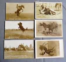 Lot of 6 RPPC Doubleday Rodeo Post Cards 1910's, Fox Hastings Female Bull Dogger picture