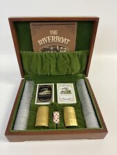 Vintage Southern Comfort The River Boat Poker Chip Set Wood Caddy w/ Cards READ picture