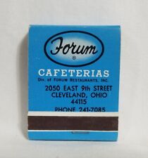 Vintage Forum Cafeterias Restaurant Matchbook Cleveland Ohio Advertising Full picture
