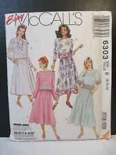 McCall's Pattern 6303 Miss Size B (8-10-12) Two-Piece Dresses 3 Sleeve Lengths   picture