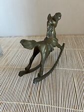 Vintage solid brass rocking horse picture