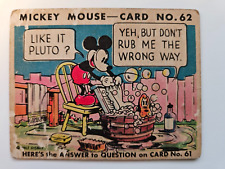 1935 R89 Type II MICKEY MOUSE BUBBLE GUM CARD #62 Mid Grade WALT DISNEY Pluto picture