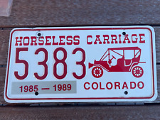 1985-89 COLORADO HORSELESS CARRIAGE LICENSE PLATE 5383 picture