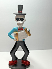 DAY OF THE DEAD FIGURINE~ playing accordion 9.37 in picture