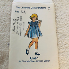 VTG CHILDREN'S CORNER SEWING PATTERN GWEN #14 Smocked Dress Size 7, 8 UNCUT picture