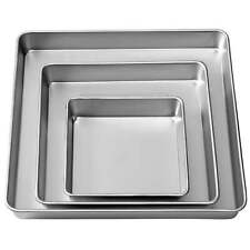Performance Pans Square Cake Pans Set, 3 Piece - 8, 12 and 16-Inch Cake Pans picture