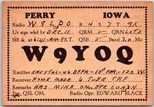 1936 QSL Radio Card Code W9YOQ Perry Iowa IA Amateur Station Posted Postcard picture