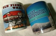 2 Vtg Mugs Old Fishermans Wharf Monterey Mount Washington Observatory Coffee Tea picture