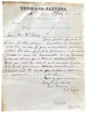 GLASGOW KENTUCKY 1889 Handwritten Letter TRIGG BANK Original Paper Letterhead KY picture