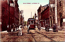 Latrobe Pennsylvania Railway Postcard Trolley Interurban Tram RPPC Reprint picture