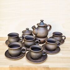 Milking glazed Pottery tea set,handmade ceramic tea set,ukrainian clay tea set picture