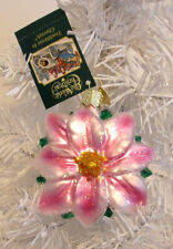 2019 - CLEMATIS FLOWER - OLD WORLD CHRISTMAS BLOWN GLASS ORNAMENT - NEW W/TAG picture