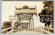 C.1910 RPPC KING CITY, CA BRIDGE SALINAS RIVER MEDDAUGH PHOTO POSTCARD P55 picture