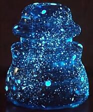 Vintage Glass Insulator Cobalt Blue Colorized With Neon Glow In The Dark Stars picture