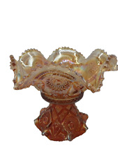 Antique Imperial Glass Fashion Punch Bowl Carnival Glass Marigold picture