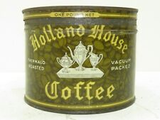 Vintage Holland House 1 LB. Key-wind Tin Can with Lid empty picture