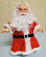 Vintage Santa Claus Rubber Face Glasses & Curly Beard Figure with Long Red Suit picture