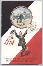 1909 German Imperial Colors Postcard Ratio of Men Suitable for Military Service picture