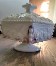 Vintage Westmoreland Milk Glass Wedding Bride Box Candy Dish With Lid picture