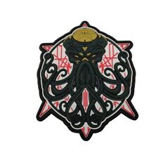 3D Pvc Cthulhu Awakens Lovecraft Game Cosplay Rubber Hook Loop Patch Badge Gray picture