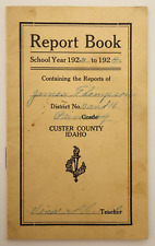 Antique Elementary Report Book Custer Co, Idaho 1923/24 'James Thompson' picture