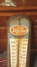1970s Vintage Dr Pepper Be A Pepper Thermometer Metal Soda Pop RARE Patina WORKS picture