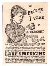 c1880s Lanes Medicine Herbal Sleepy Drink Quack Le Roy New York Antique Print Ad picture
