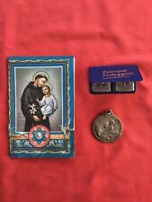 Antic relic St. Anthony of Padua ex indumentis + pocket relic + rare medal picture