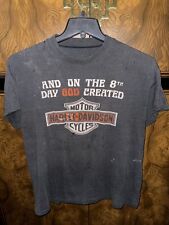 VTG 70s Harley Davidson T Shirt And On The 8th Day God Created HD Size L picture