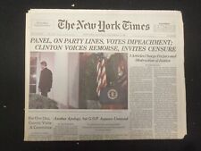 1998 DEC 12 NEW YORK TIMES NEWSPAPER - PANEL VOTES CLINTON IMPEACHMENT - NP 7051 picture