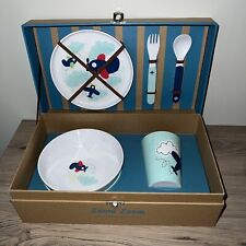 Reed and Barton Zoom Zoom Collection 5 Piece Children Dinnerware Set Planes Gift picture