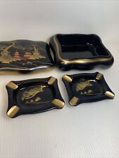 Vintage Betson’s Hand Painted Ashtray Tray Set with Holder - Hand Painted Japan picture