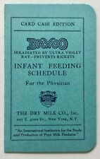 1930s Dry Milk Company DryCo Doctor Infant Feeding Schedule Chart Card Protolac picture