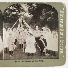 Posing Maypole Dance Children Stereoview c1915 Sears May Day Dancing Kids H1171 picture