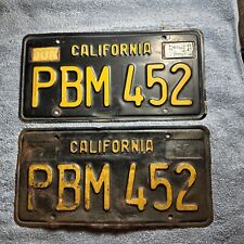 1963 1991 California License Plate Pair PBM-452 picture